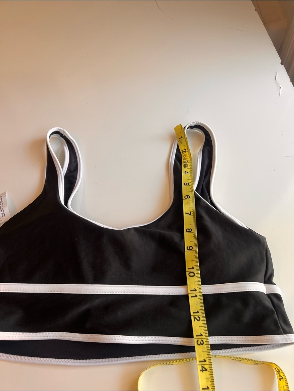 Old Navy Black Swim Sports Bra with White Trim - Picture 2 of 7